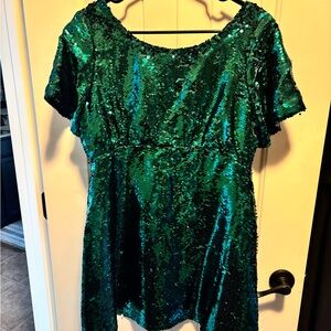 Francesca's Collections Teal Sequin Dress